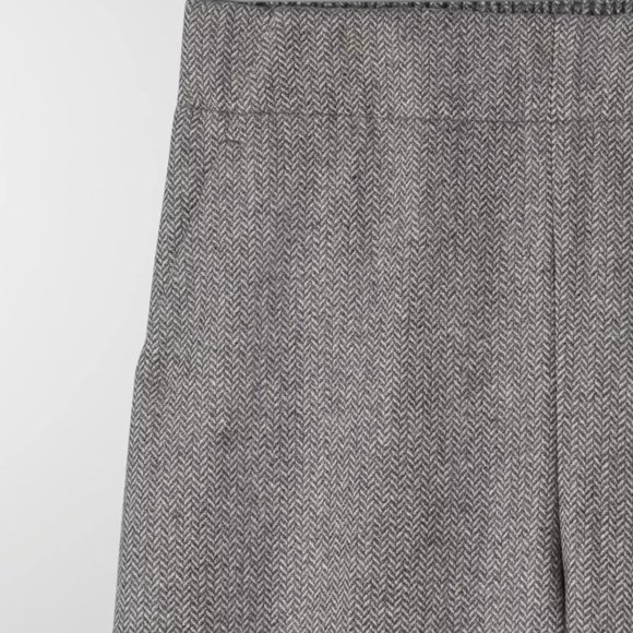 Aritzia Wilfred Dark Grey Herringbone Easy Pant High-Rise Wool Cashmere Trousers - Picture 4 of 15